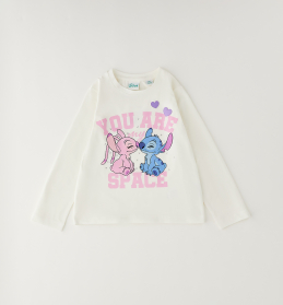 Dívčí tričko s dlouhým rukávem Disney Lilo & Stitch IDO