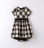 detail Elegant checked dress with a bow for girls