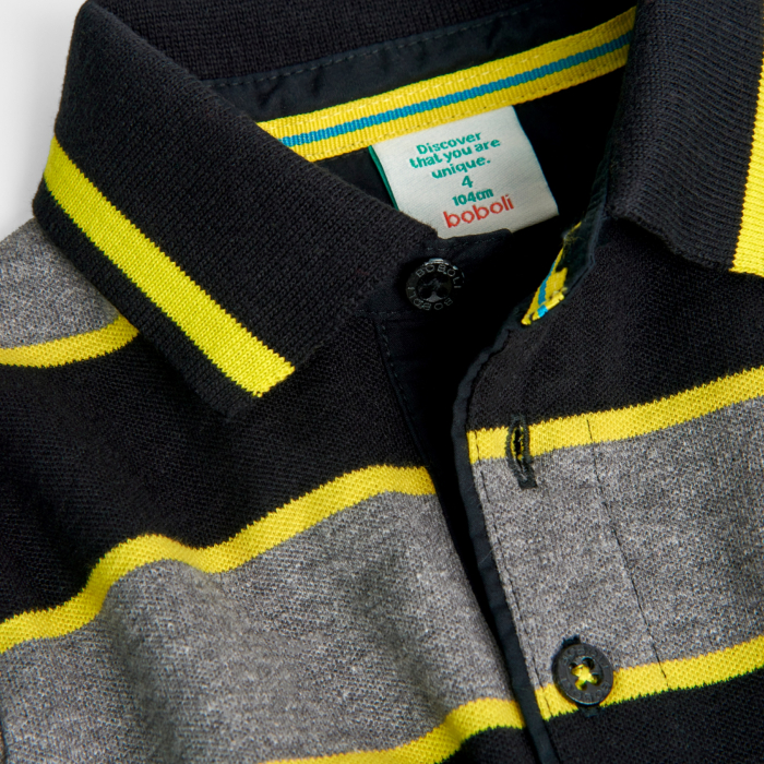 detail Pruhované polo s dlouhým rukávem BOBOLI
