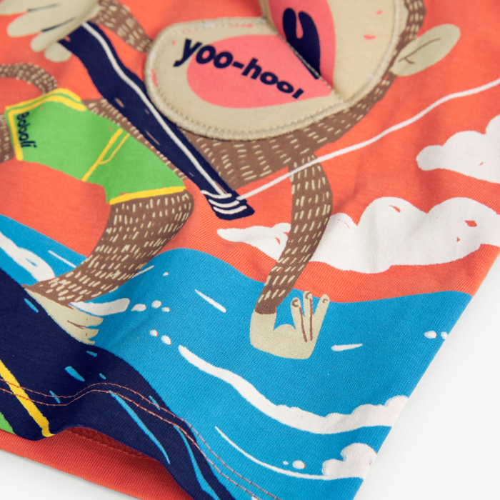 detail Chlapecké tričko s opicí na surfu BOBOLI