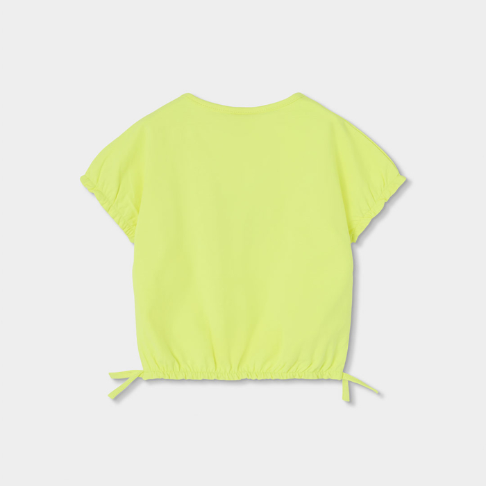 detail Dívčí tričko neon květina krátký rukáv BOBOLI