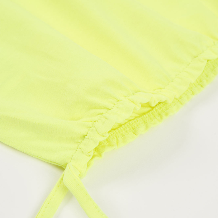 detail Dívčí tričko neon květina krátký rukáv BOBOLI