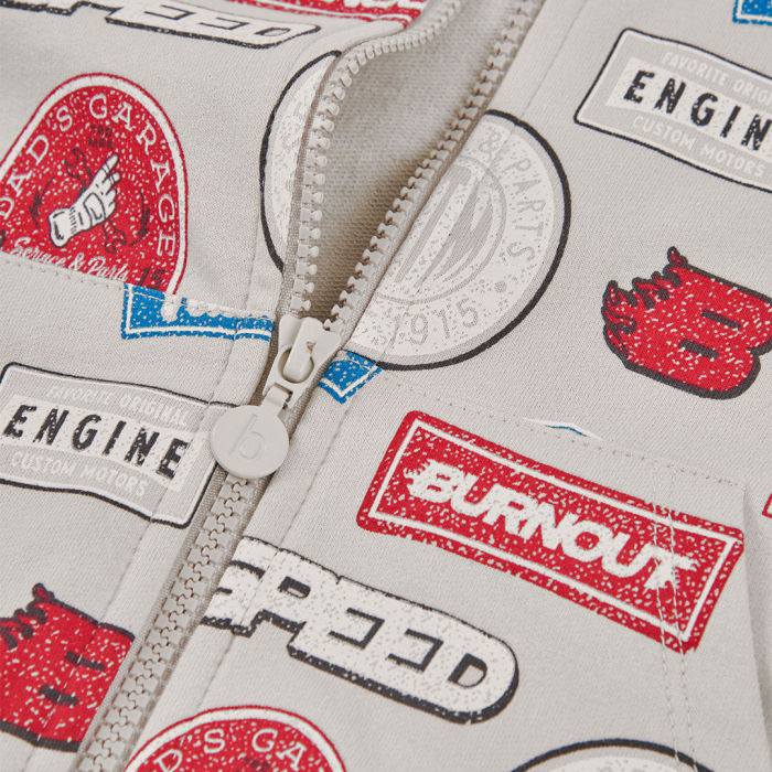 detail Chlapecká mikina na zip s racing nášivkami BOBOLI
