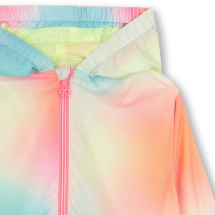 detail Dívčí větrovka , duhová bunda, s kapucí, ombre, neon, mesh BILLIEBLUSH