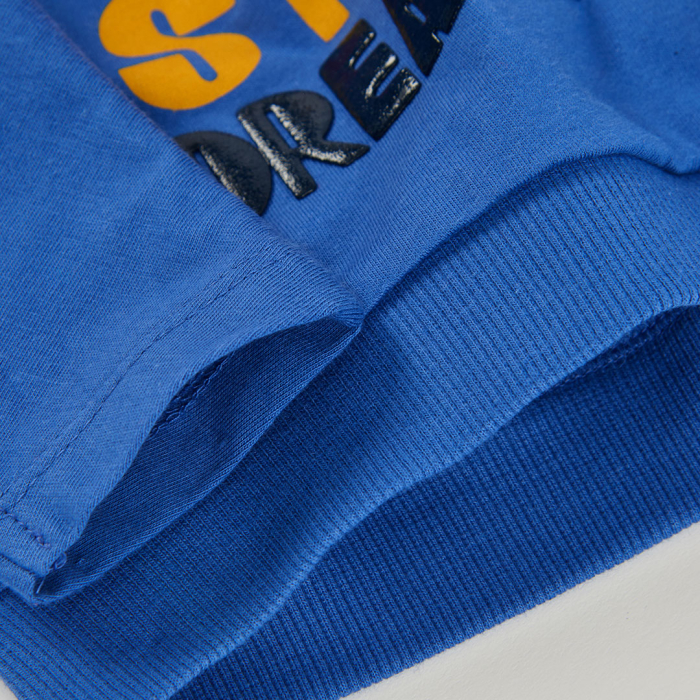detail Dívčí tričko s nápisem – modré BOBOLI