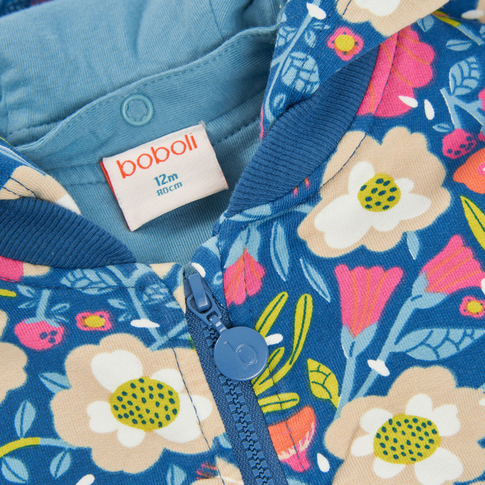 detail Dívčí květinová mikina na zip – vícebarevná BOBOLI