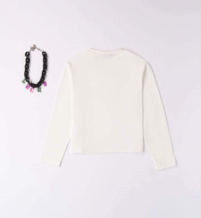 detail Girls' T-shirt with necklace