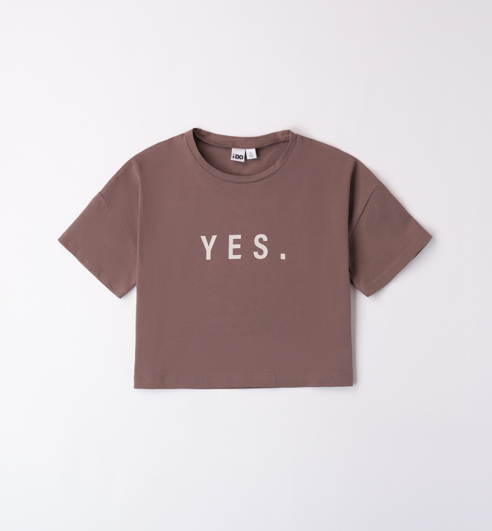 detail Dívčí crop top s nápisem IDO
