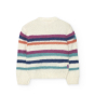 preview Dívčí svetr s barevnými pruhy a květinovou výšivkou BOBOLI