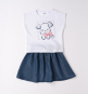 preview Dívčí letní set tričko s pejskem a džínová sukně IDO