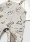 preview Unisex kojenecká souprava trička a overalu s dinosaury MAYORAL