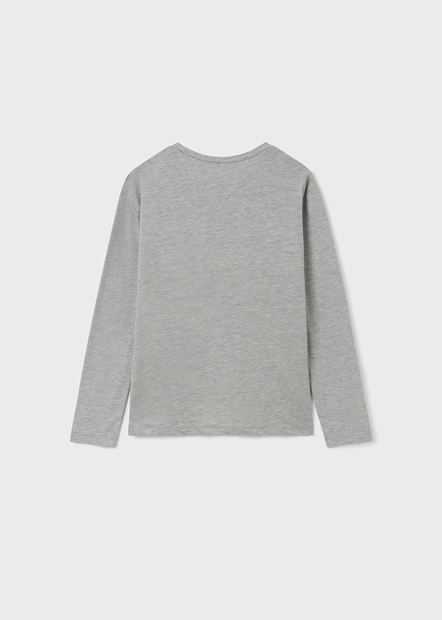 detail Long-sleeved t-shirt with a print for a girl
