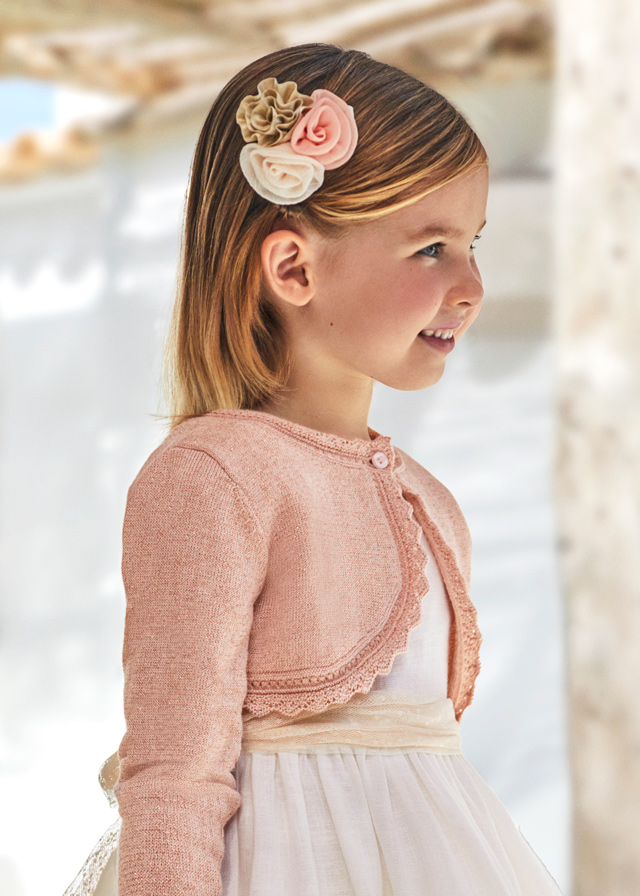detail Girls' cardigan metallic thread