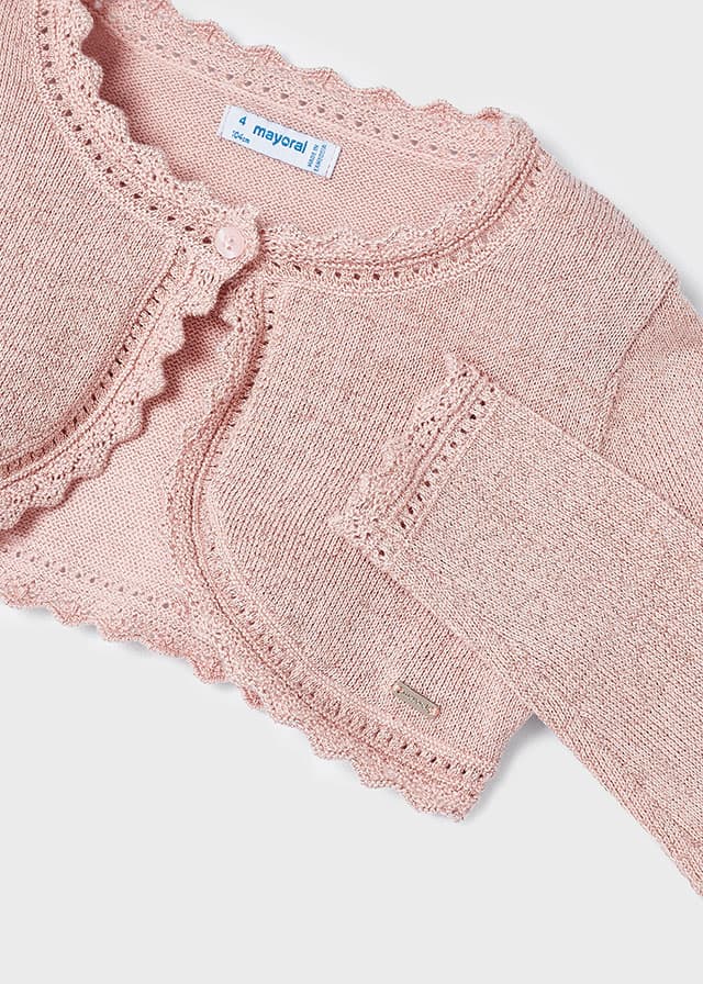 detail Girls' cardigan metallic thread