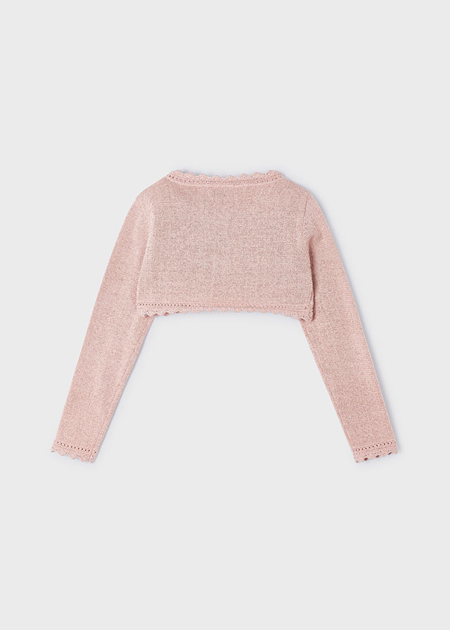 detail Girls' cardigan metallic thread