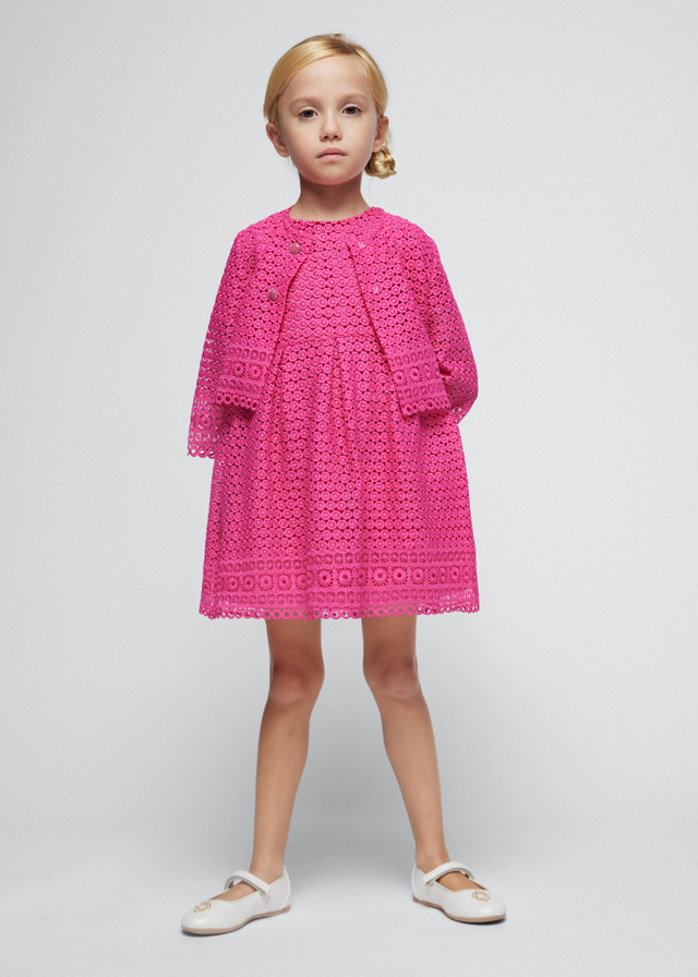 detail Girls' guipure cardigan