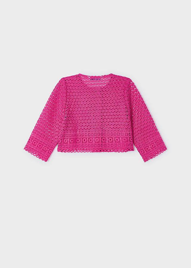 detail Girls' guipure cardigan
