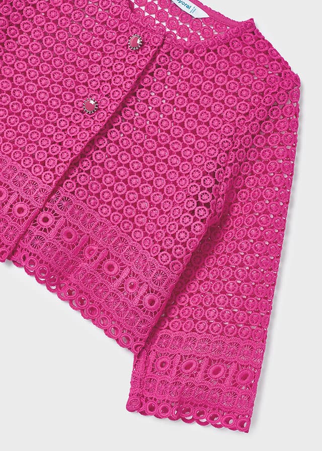 detail Girls' guipure cardigan