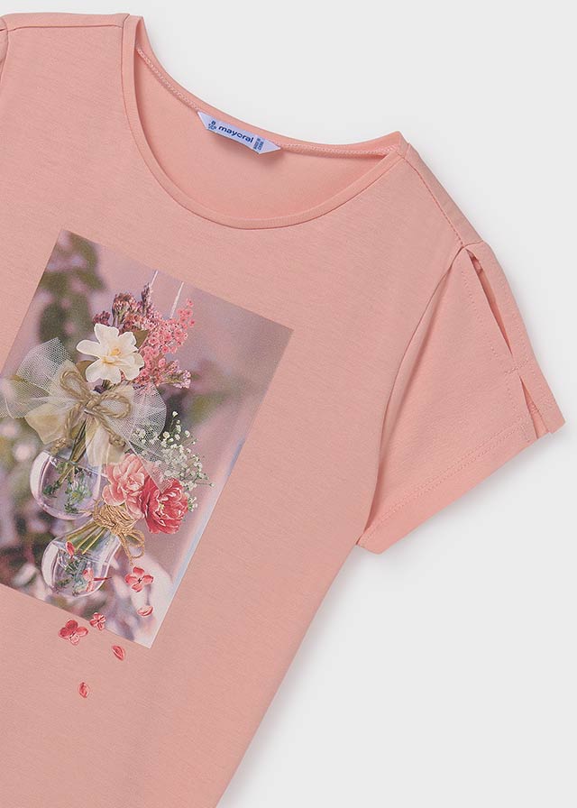 detail Girls' flower print T-shirt