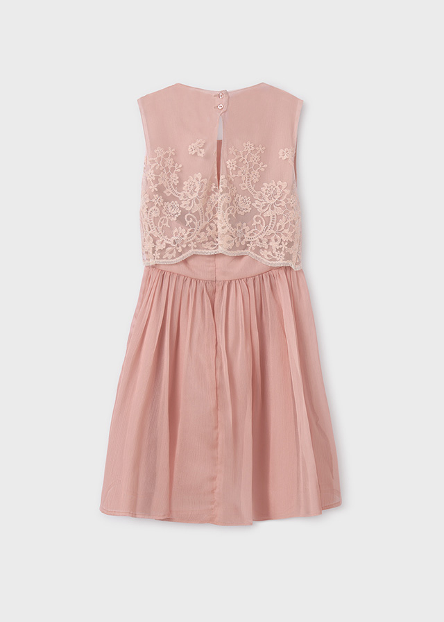 detail Girls' combined embroidered dress