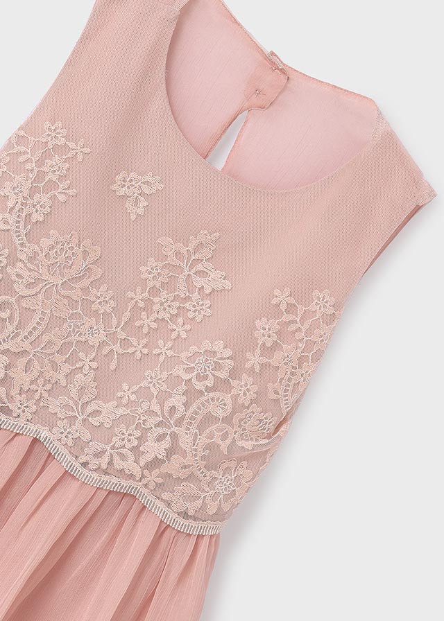 detail Girls' combined embroidered dress