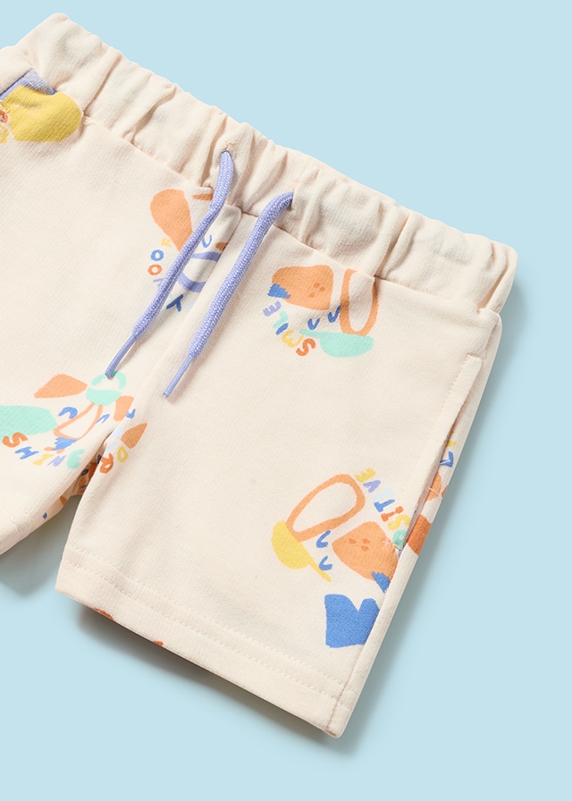 detail Baby print plush shorts