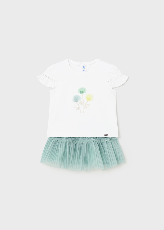 detail Baby 2 piece set with ruffle tulle skirt