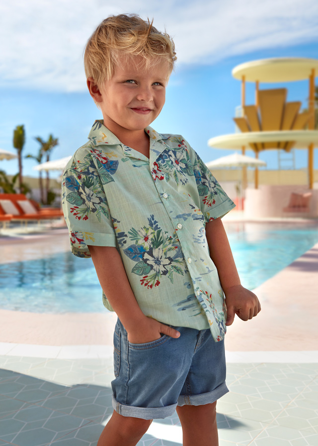 detail Boys' denim bermuda shorts