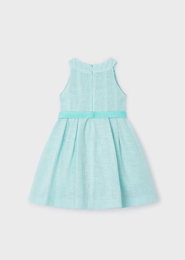 detail Girls' dress with floral belt