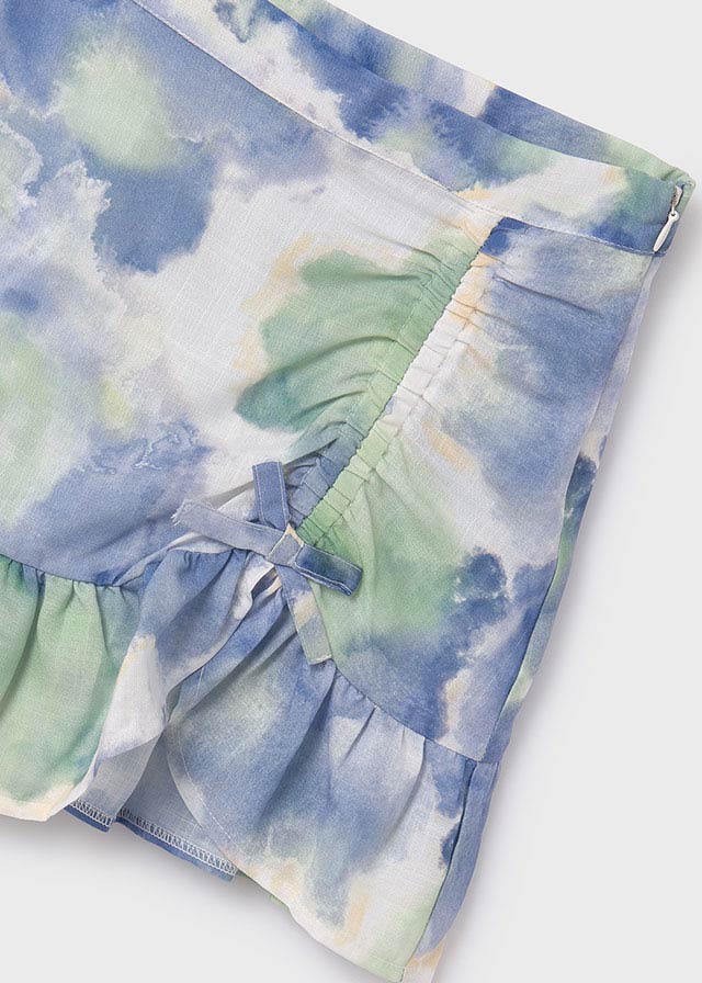 detail Girls' gathered print skirt