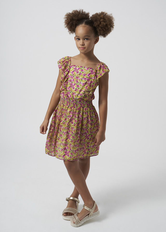 detail Girls' floral bambula dress