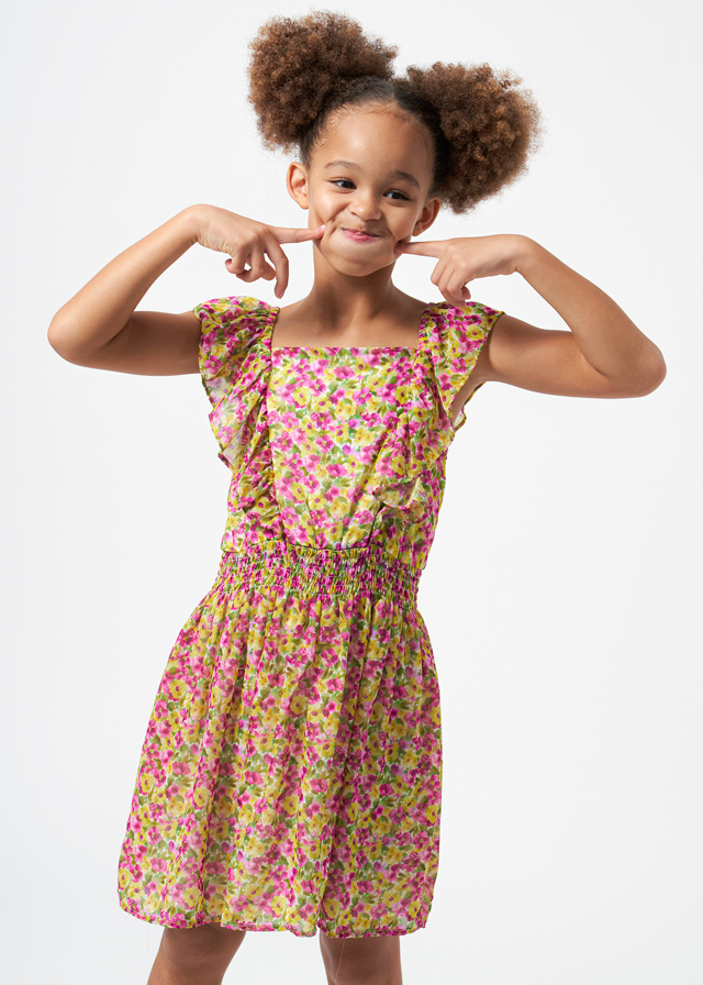 detail Girls' floral bambula dress