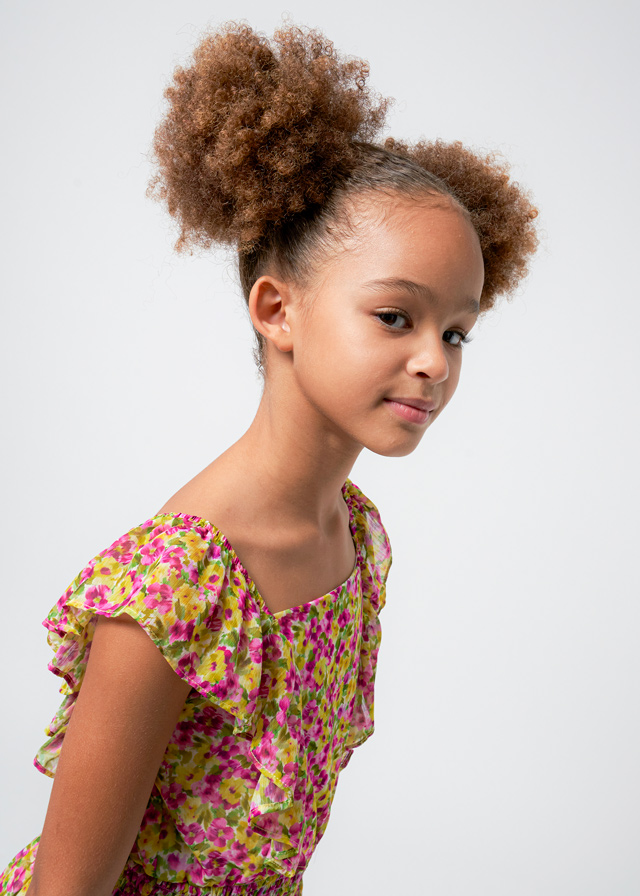 detail Girls' floral bambula dress