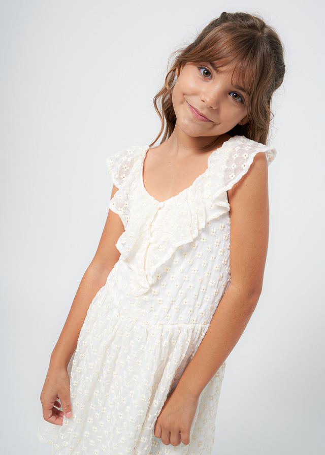 detail Girls' embroidered bambula dress