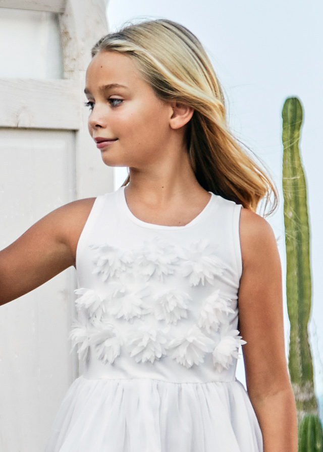 detail Girls' appliqué dress