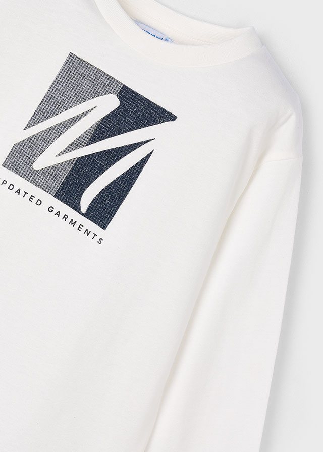 detail Chlapecké tričko s denim potiskem a písmenem M MAYORAL