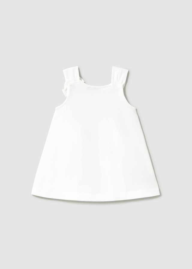 detail Dětské dívčí lila šaty bez rukávů s motivem včelky, květin a ozdobnou mašlí MAYORAL