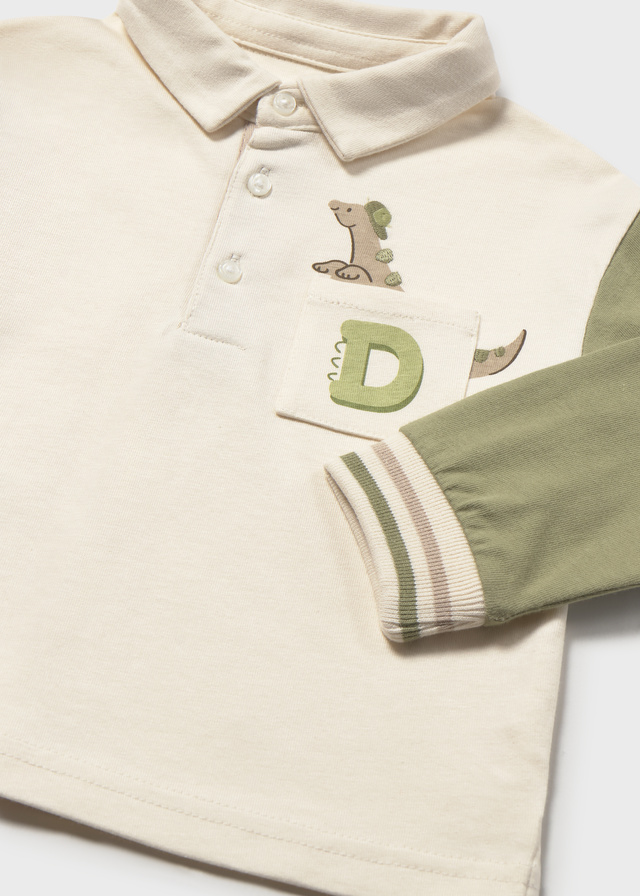detail Chlapecké béžové polo tričko s dlouhým rukávem MAYORAL
