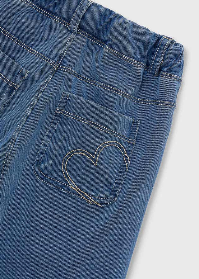 detail Dívčí široké džíny z modrého denimu s pružným pasem MAYORAL