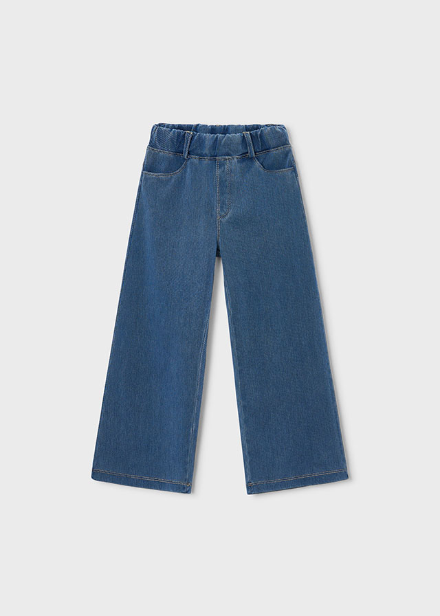detail Dívčí široké džíny z modrého denimu s pružným pasem MAYORAL