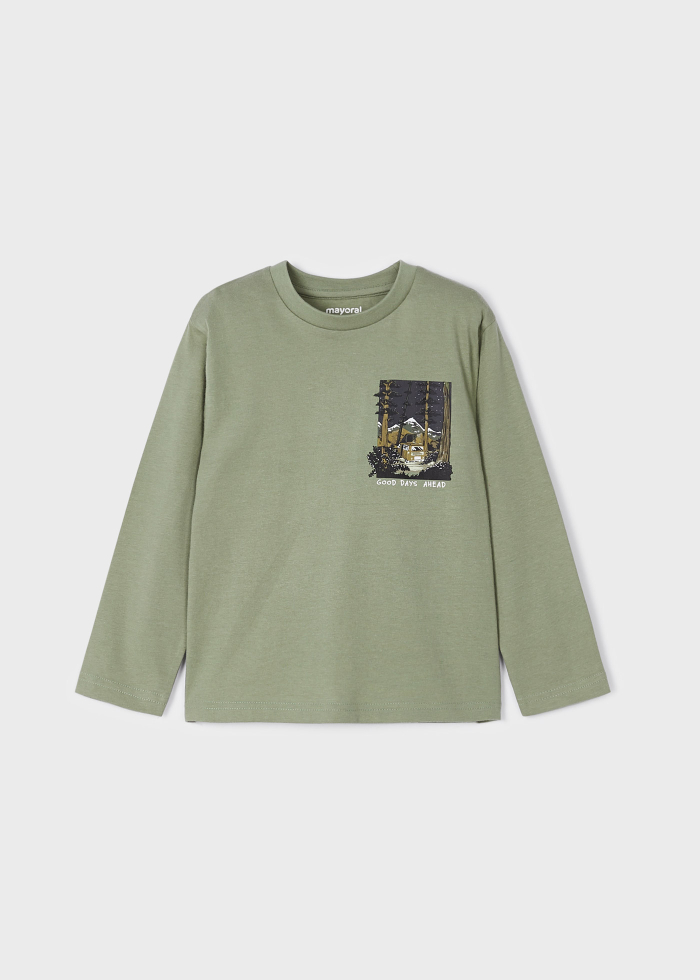 detail Long sleeve T-shirt with print for a boy ECOFRIENDS