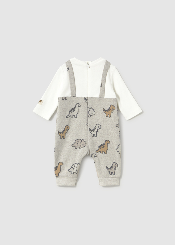 detail Unisex kojenecká souprava trička a overalu s dinosaury MAYORAL