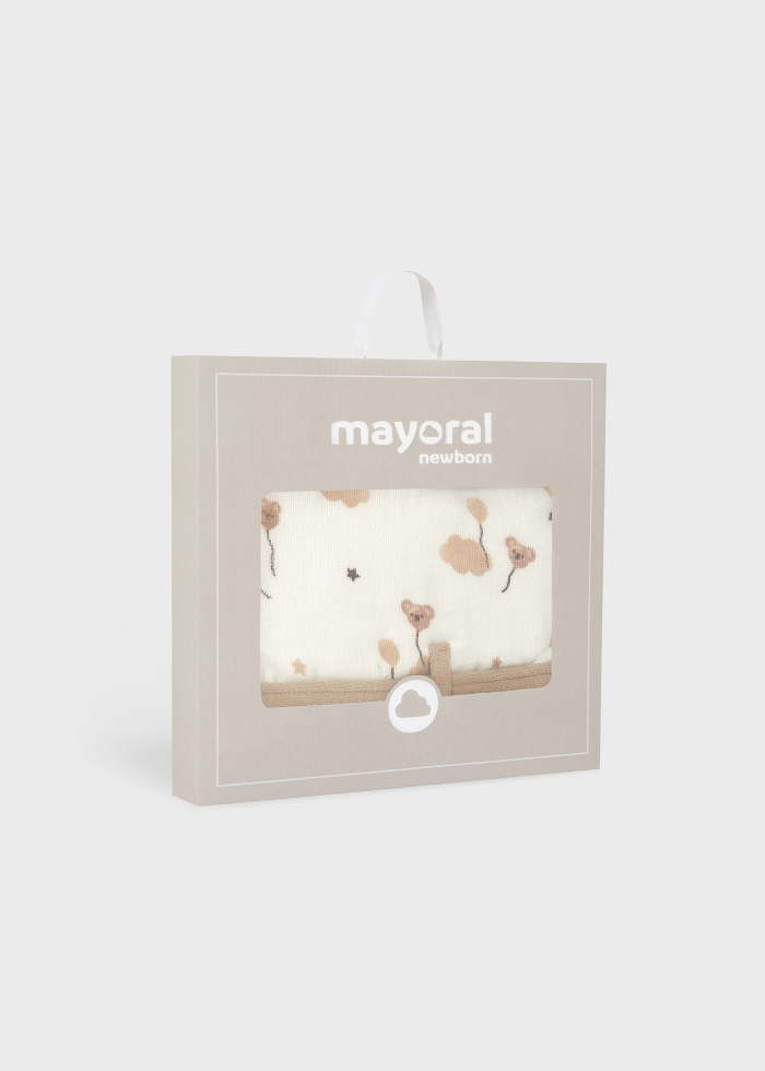 detail Unisex krémový dětský župan s kapucí a dlouhými oušky MAYORAL