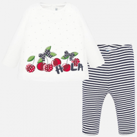 Baby girl's striped t-shirt and leggings set