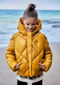 Diamond quilted jacket for girls