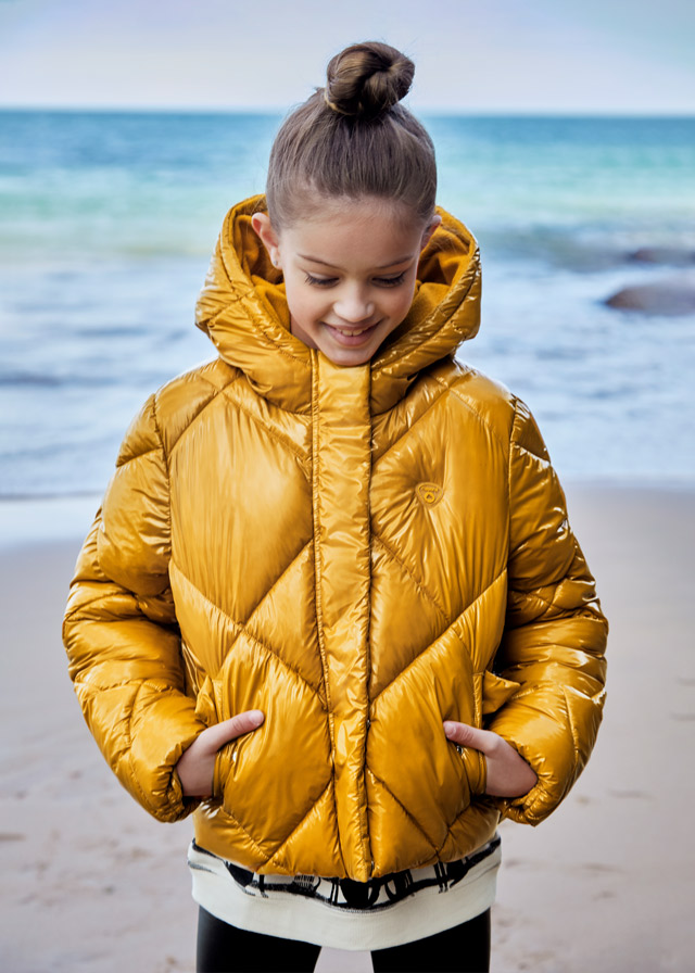 detail Diamond quilted jacket for girls