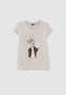 náhled Dívčí tričko s obrázkem králíka s telefonem a třpytivou čelenkou IKKS