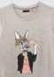 náhled Dívčí tričko s obrázkem králíka s telefonem a třpytivou čelenkou IKKS