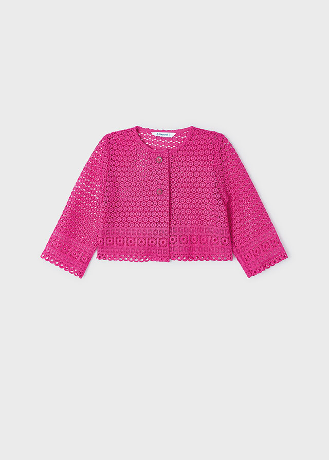 Girls' guipure cardigan