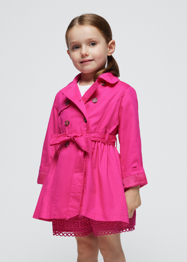 Girls' tie trench coat